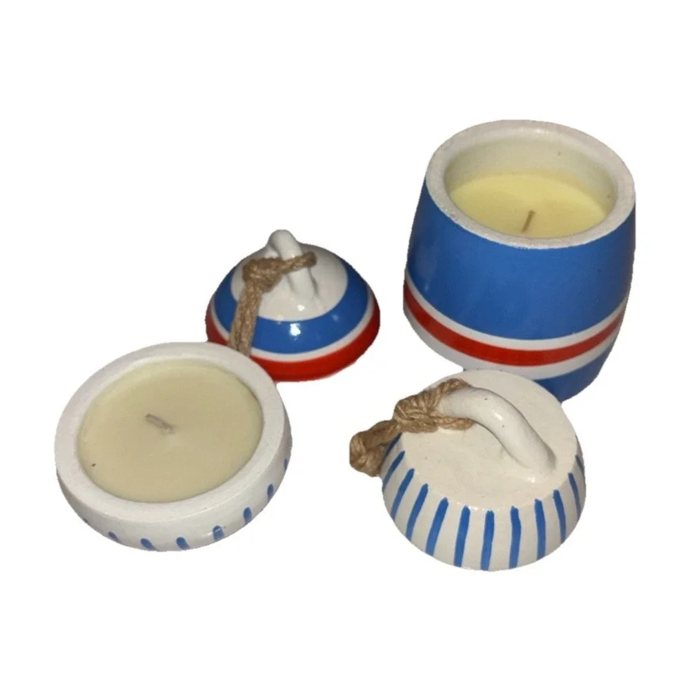 West Elm Nautical Candle Holders Gold‎ Set of 2 Buoy And Bobber Unused